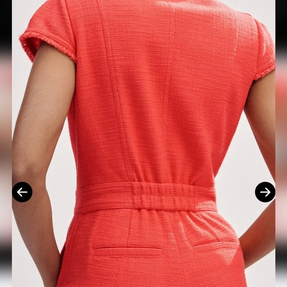 NWT ME+EM Textured Zip-Up Jumpsuit Tulip Red Size 2 - Picture 16 of 16